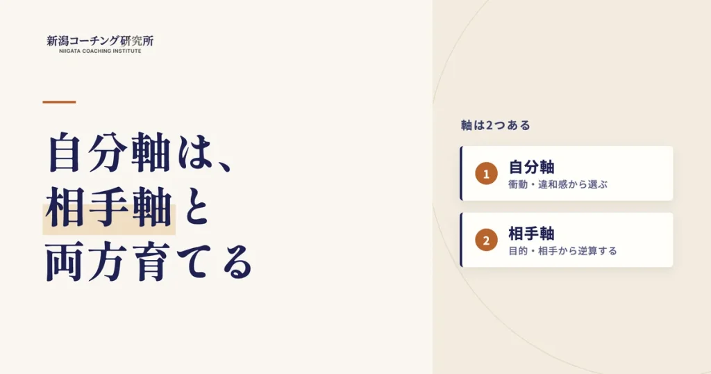 自分軸は、相手軸と両方育てる。自分軸と相手軸の2つの軸の説明